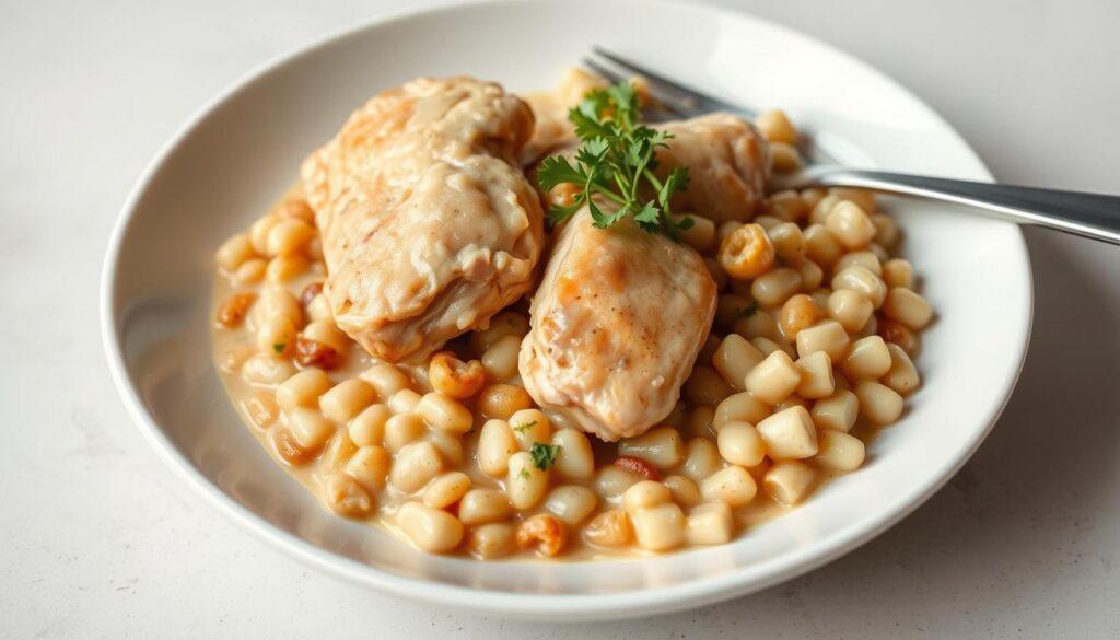 chicken thighs hominy casserole recipe