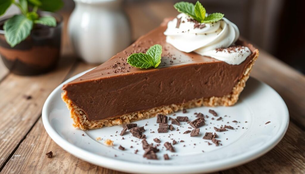 chocolate pudding pie with graham cracker crust