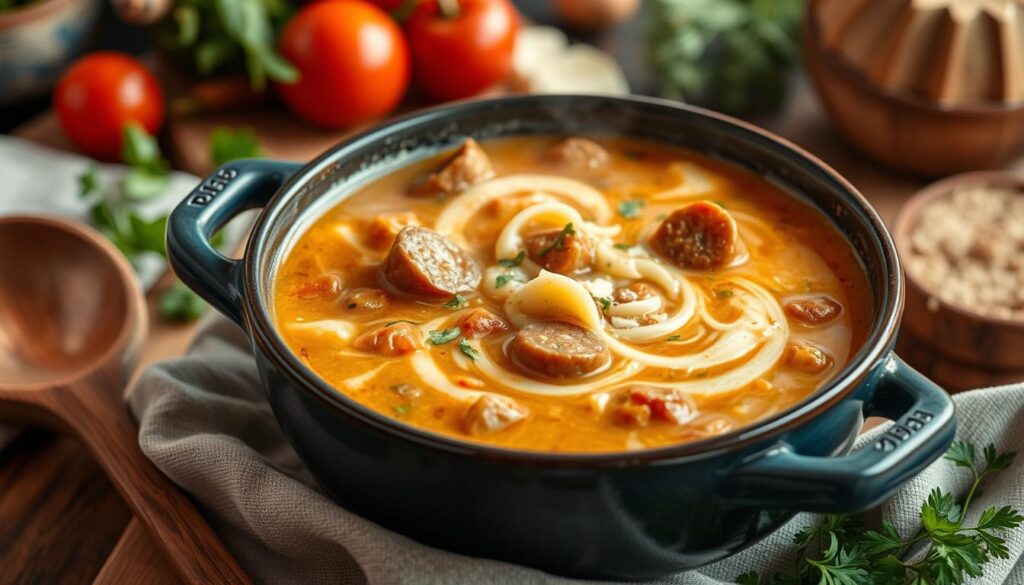 creamy sausage pasta soup