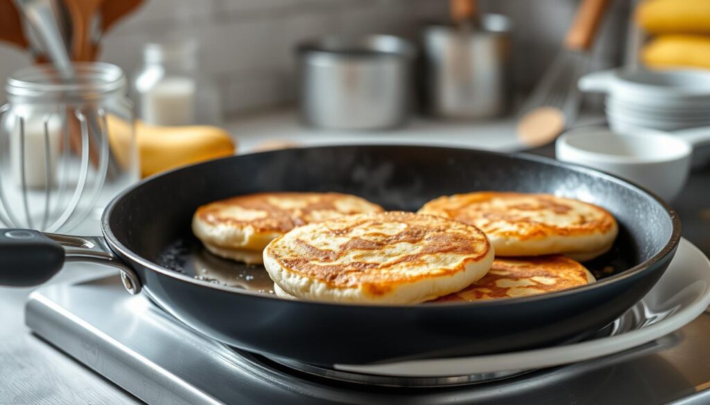 protein pancakes cooking