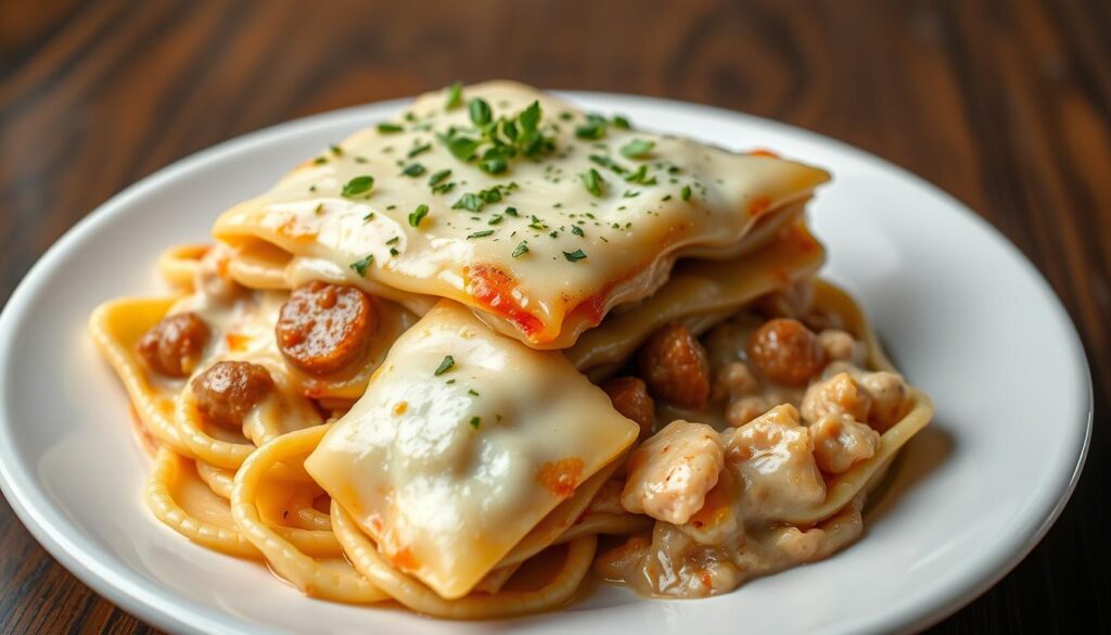 ravioli casserole with sausage