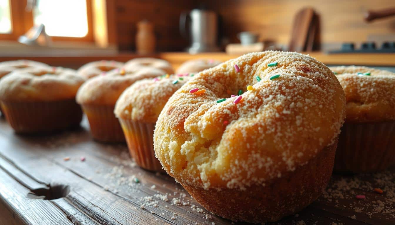 vegetarian cinnamon sugar donut muffins