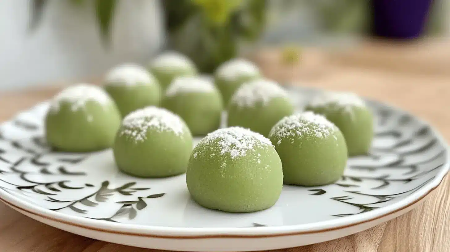 Midjourney generated image for Easy Delicious Matcha Mochi Bites: 5 Simple Steps to Indulge_1