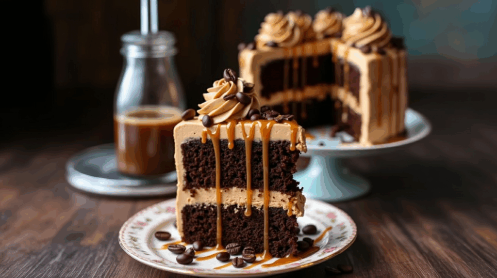 Delicious Gooey Coffee Caramel Cake