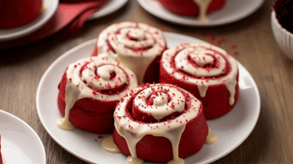 red velvet cinnamon rolls