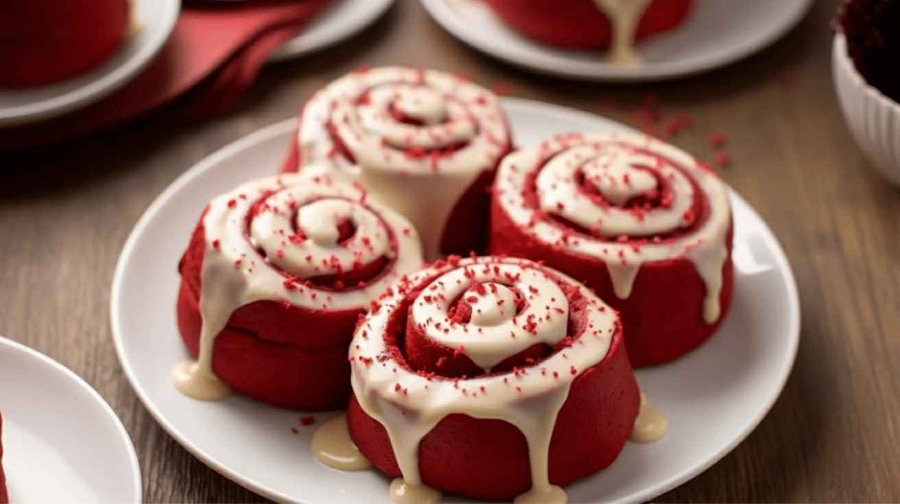 red velvet cinnamon rolls