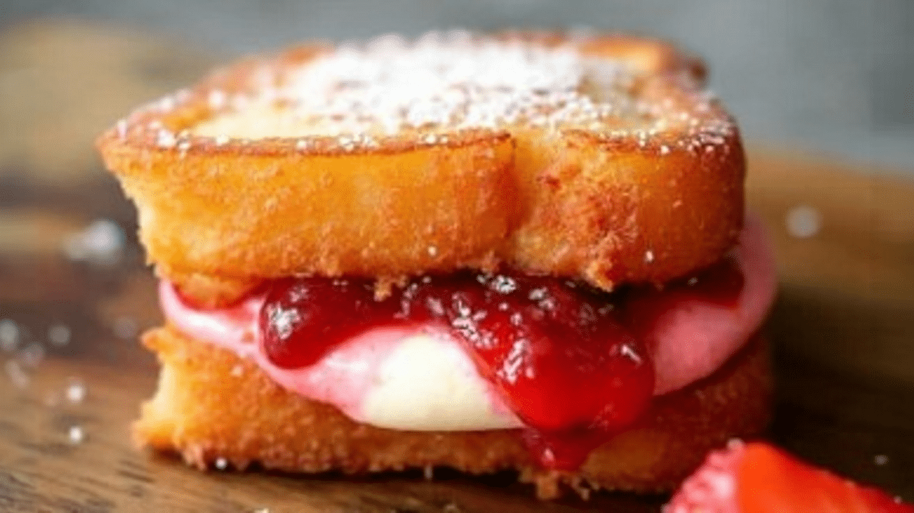 Fried Strawberry Cheesecake Sandwiches