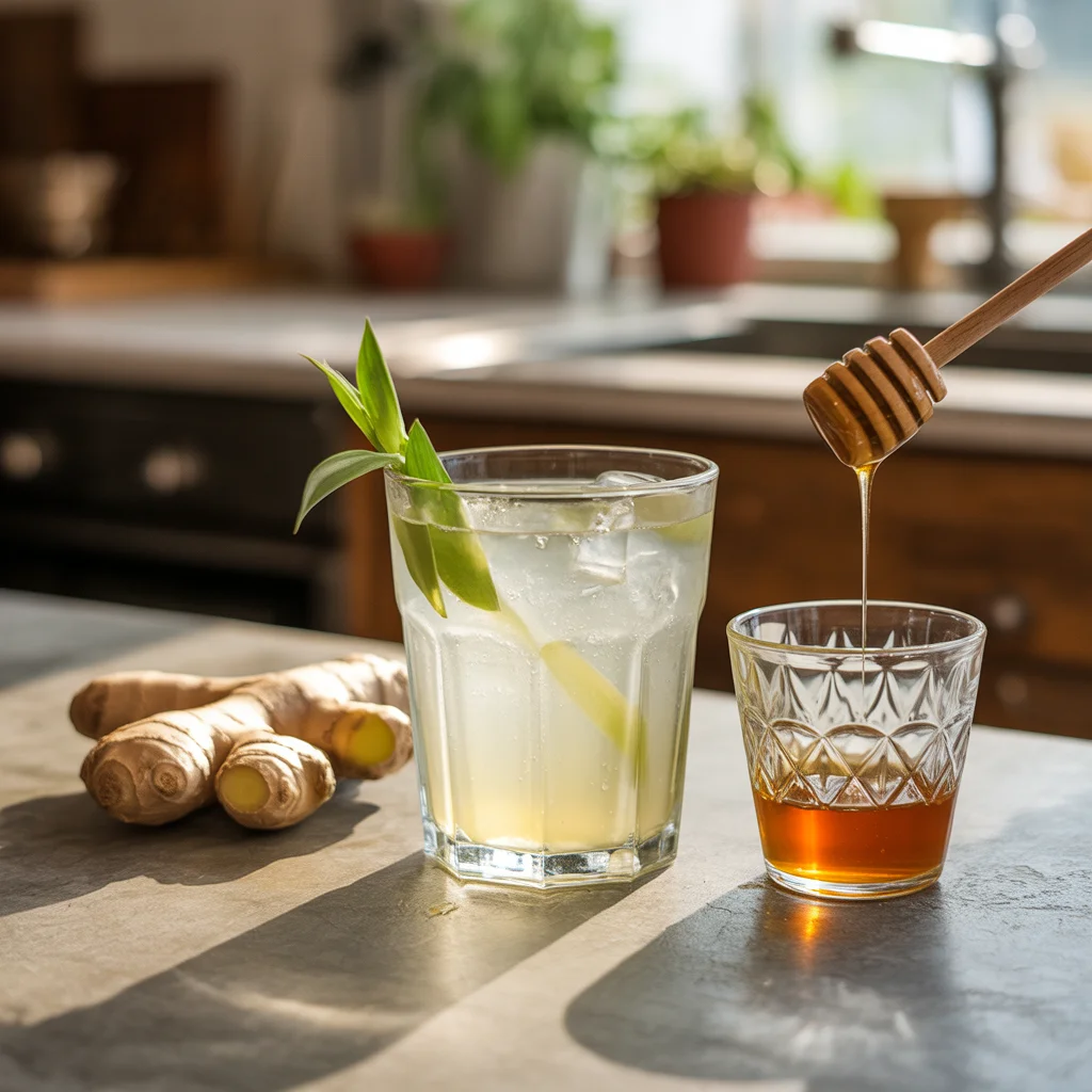 Close-up of refreshing Homemade Mounjaro Recipe with lemon and mint