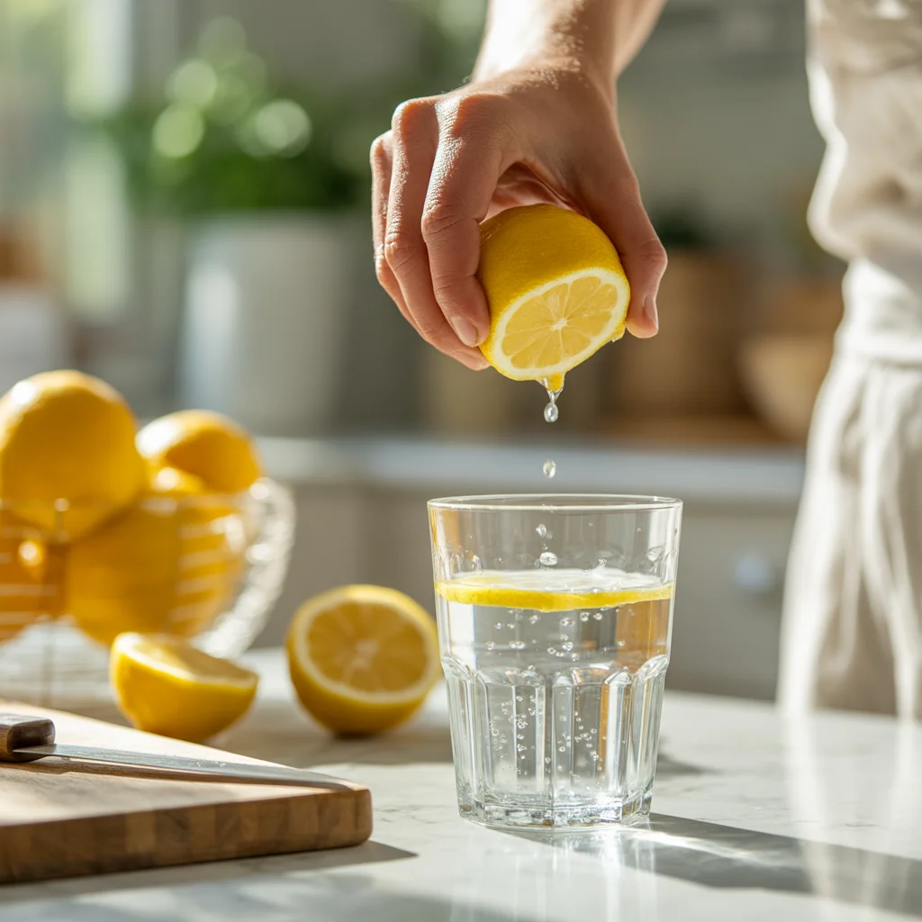 Glass of Natural Mounjaro Recipe with chia seeds and lemon