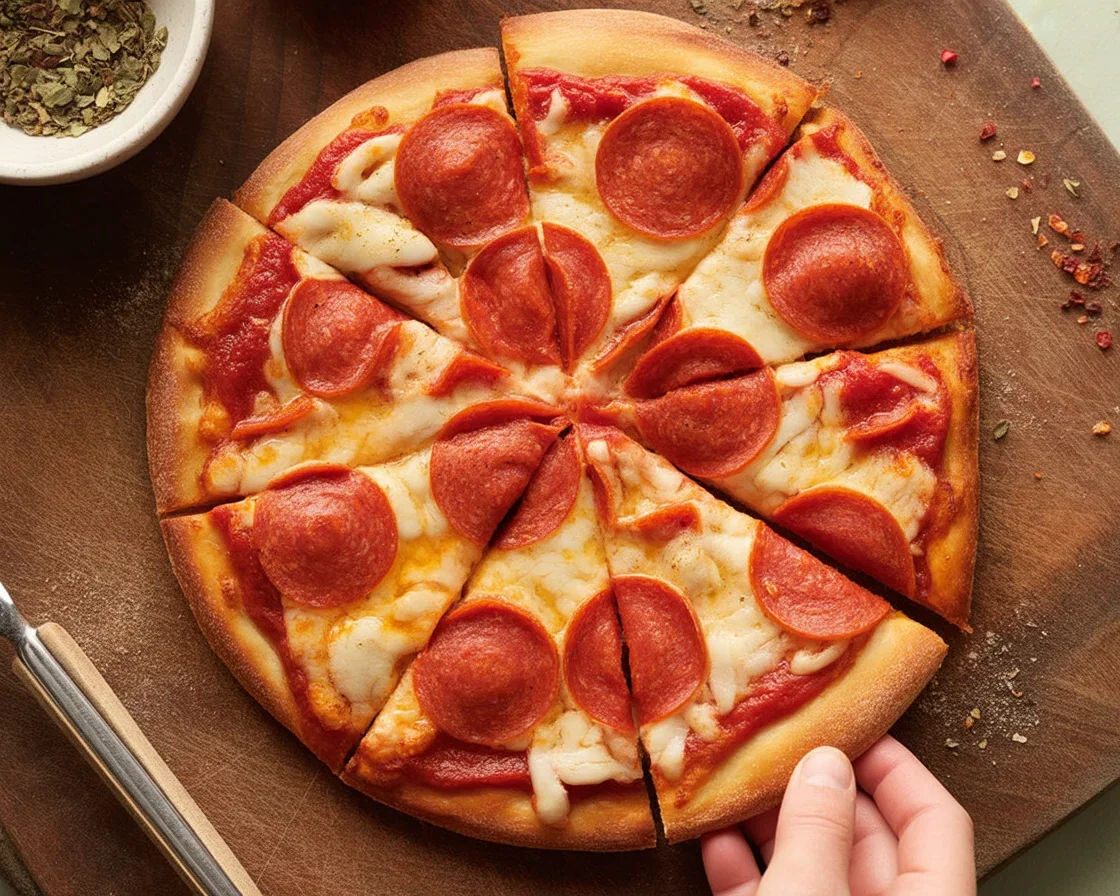 Delicious cottage cheese pizza crust topped with cheese and herbs.