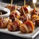 bacon wrapped brown sugar smokies - featured image