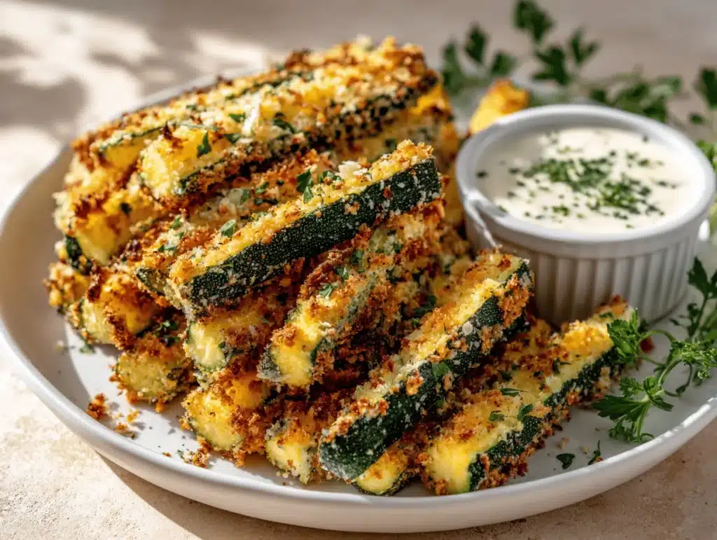 baked parmesan zucchini fries - featured image