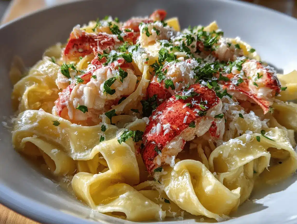 buttered lobster pasta preparation steps