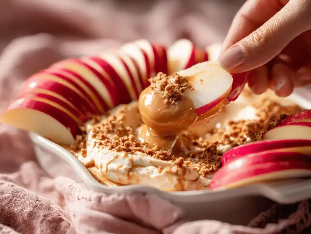 caramel apple cheesecake dip - featured image