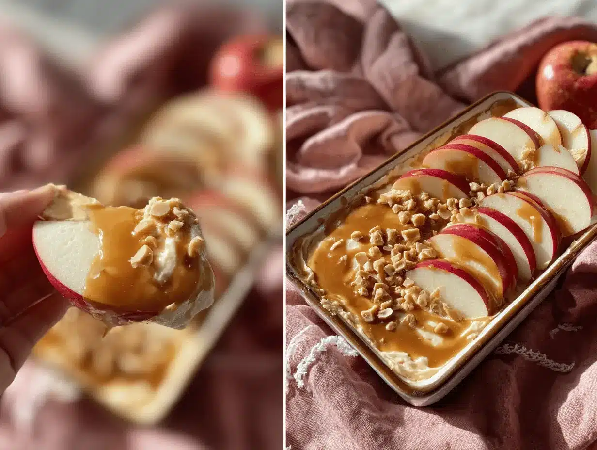 caramel apple cheesecake dip preparation steps