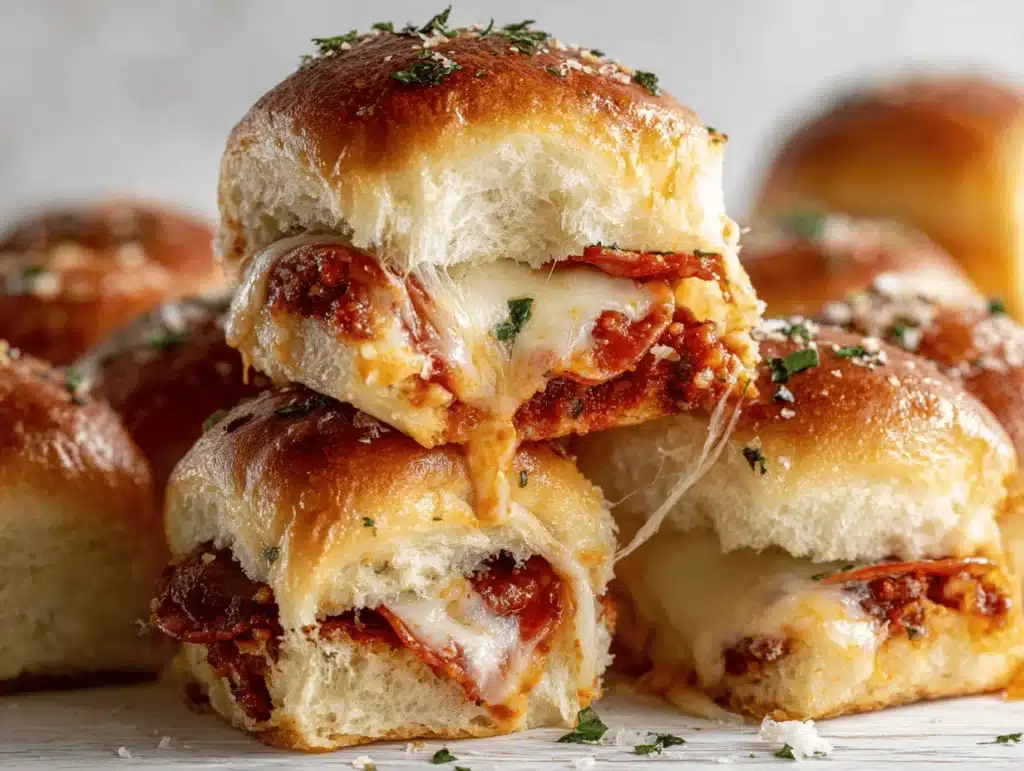 cheesy pepperoni pizza sliders - featured image