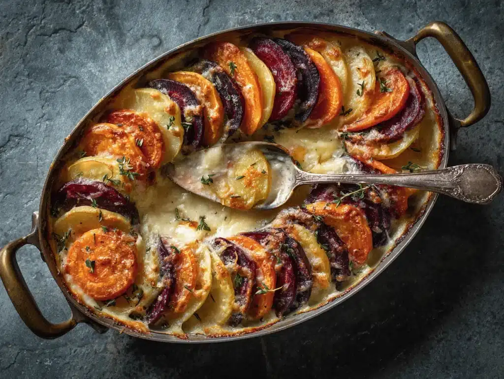 Cheesy Root Vegetable Gratin - featured image