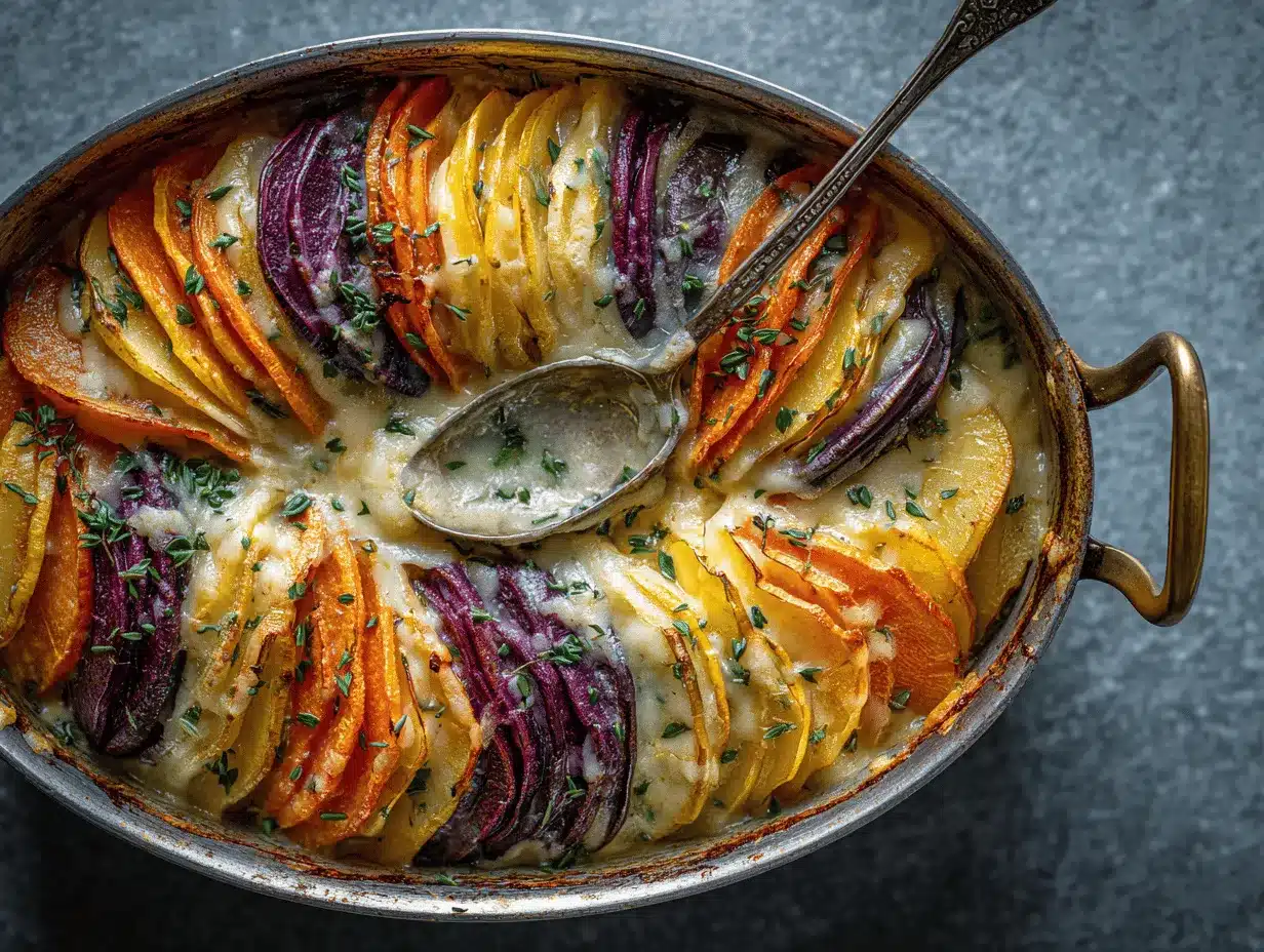 Cheesy Root Vegetable Gratin preparation steps
