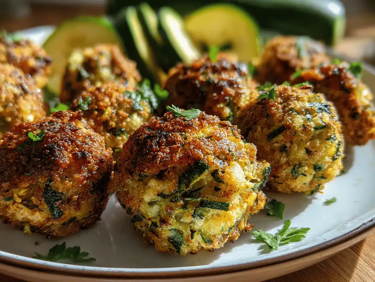 crispy garlic zucchini balls preparation steps