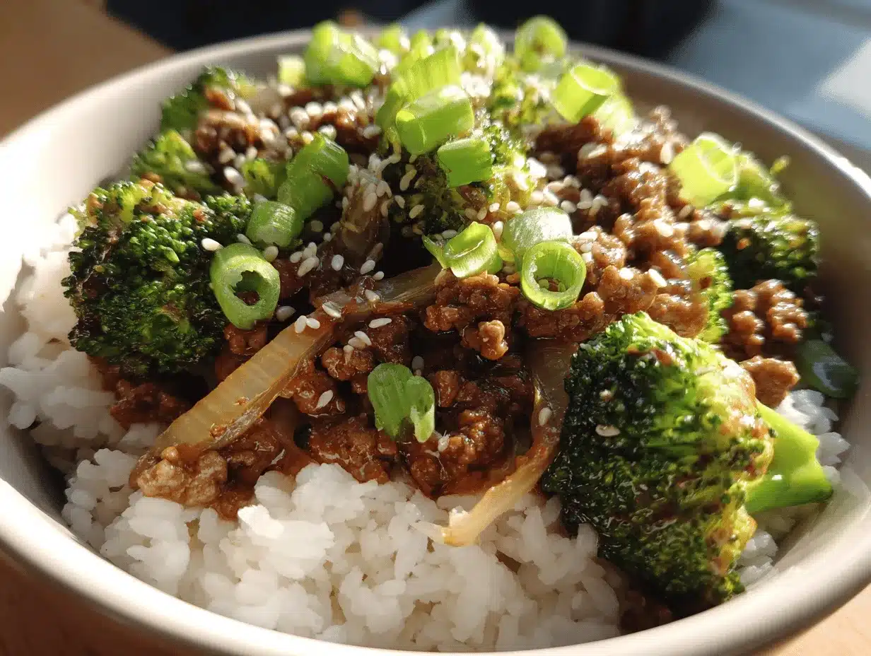 ground beef and broccoli stir fry preparation steps