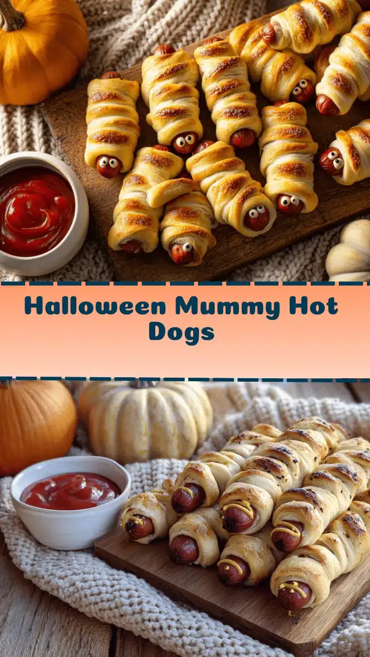 Halloween mummy hot dogs recipe