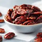 maple roasted candied pecans - featured image
