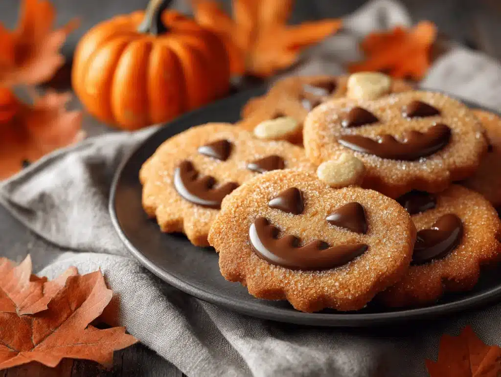 milk chocolate stuffed Jack O Lantern cookies - featured image