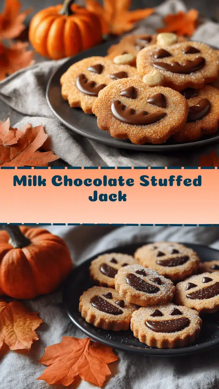 milk chocolate stuffed Jack O Lantern cookies recipe