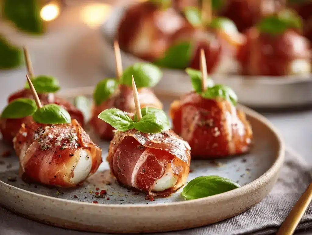 Prosciutto Wrapped Mozzarella Bites - featured image