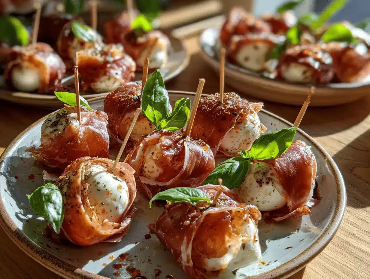 Prosciutto Wrapped Mozzarella Bites preparation steps