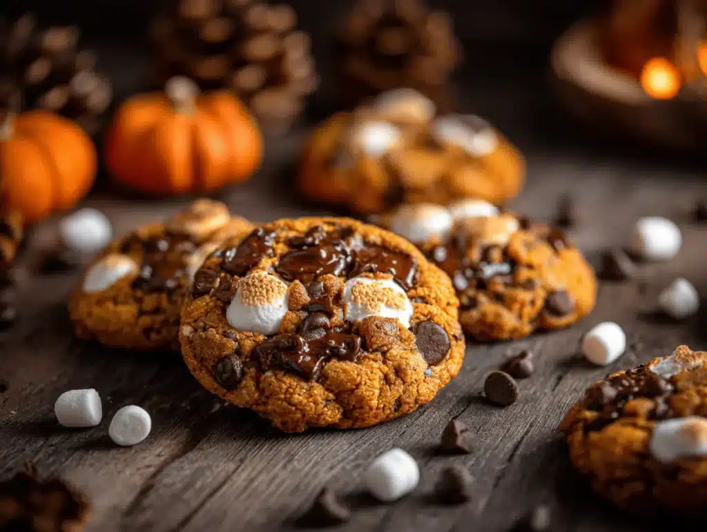 pumpkin smores cookies - featured image
