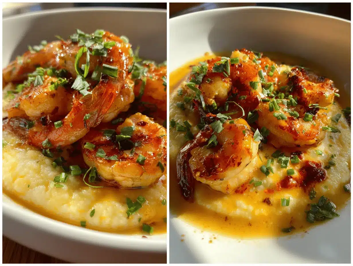 Southern shrimp and grits preparation steps