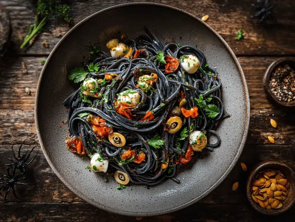 black bean Halloween pasta - featured image