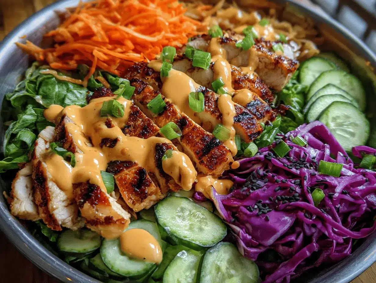 Creamy Bang Bang Chicken Bowl preparation steps