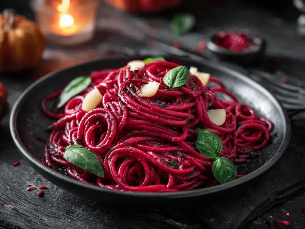 Halloween Bloody Beet Pasta - featured image