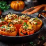 Halloween Jack-O-Lantern Stuffed Peppers - featured image