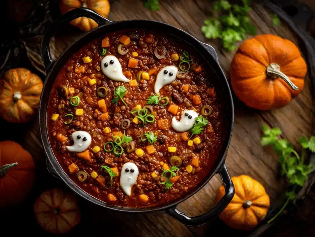 Halloween lentil chili - featured image
