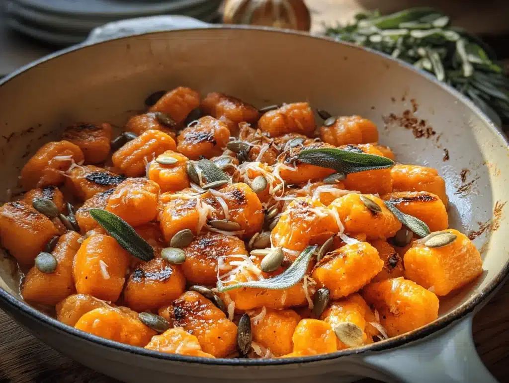 homemade orange sweet potato gnocchi - featured image
