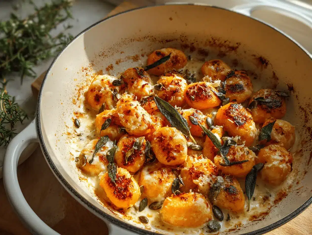 homemade orange sweet potato gnocchi preparation steps