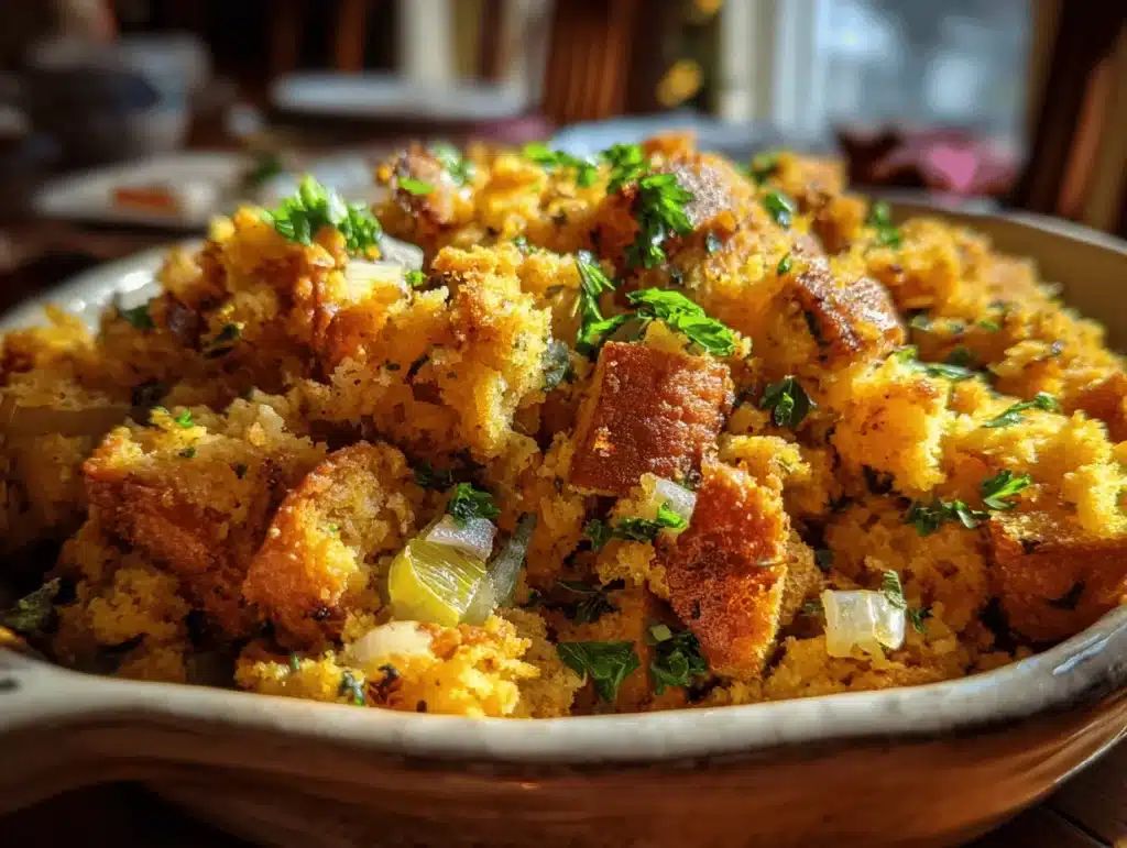 slow cooker cornbread stuffing - featured image