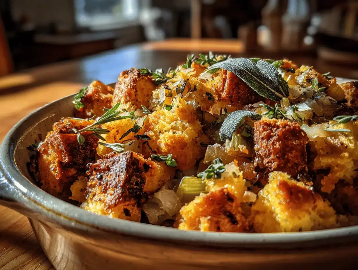 slow cooker cornbread stuffing preparation steps